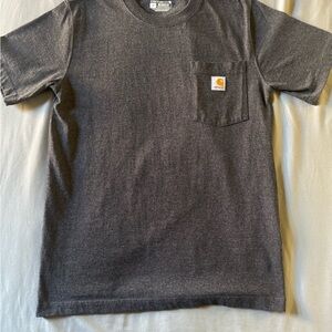 Carhartt Heather Gray Tee with Logo Pocket